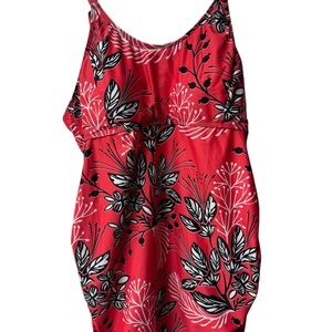 Red and Black Floral Bodysuit
